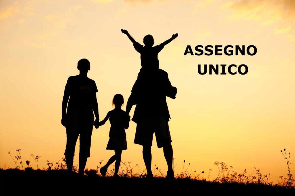 profilo famiglia, scritta assegno unico